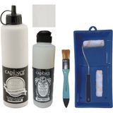 Cadence Mobilya Boyası - Multisurface H - 088 Ekinezya gr i 500 ml + Ultimate Vernik Mat 250 ml + Saten Rulo Set