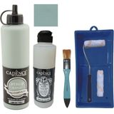 Cadence Mobilya Boyası - Multisurface H - 089 Küf Yeşili 500 ml Ultimate Vernik Parlak 250 ml Saten Rulo Set