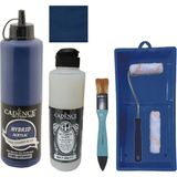 Cadence Mobilya Boyası - Multisurface H - 092 Okyanus 500 ml + Ultimate Vernik Mat 250 ml + Saten Rulo Set