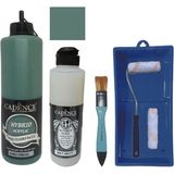 Cadence Mobilya Boyası - Multisurface H - 093 Firuze 500 ml + Ultimate Vernik Mat 250 ml + Saten Rulo Set