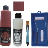 Cadence Mobilya Boyası - Multisurface H - 096 Mercan 500 ml Ultimate Vernik Parlak 250 ml Saten Rulo Set