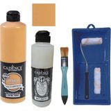 Cadence Mobilya Boyası - Multisurface H - 104 Bal Kabağı 500 ml + Ultimate Vernik Mat 250 ml + Saten Rulo Set
