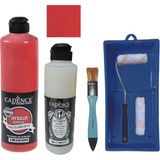 Cadence Mobilya Boyası - Multisurface H - 106 Elma Şekeri 500 ml + Ultimate Vernik Mat 250 ml + Saten Rulo Set