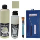 Cadence Mobilya Boyası - Multisurface H - 110 Ilkbahar 500 ml + Ultimate Vernik Mat 250 ml + Saten Rulo Set