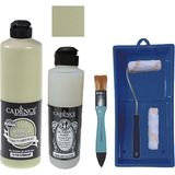 Cadence Mobilya Boyası - Multisurface H - 110 Ilkbahar 500 ml Ultimate Vernik Parlak 250 ml Saten Rulo Set