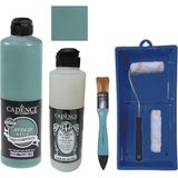 Cadence Mobilya Boyası - Multisurface H - 111 Kraliyet Yeşili 500 ml Ultimate Vernik Parlak 250 ml Saten Rulo Set