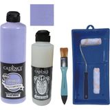 Cadence Mobilya Boyası - Multisurface H - 114 Açık Menekşe 500 ml Ultimate Vernik Parlak 250 ml Saten Rulo Set
