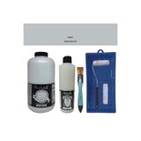 Cadence Mobilya Boyası Seti, H057 Arduvaz Gri, 2000ml Hybrid Multisurface Boya, 500ml Ultimate Mat Vernik, Fırça ve Rulo