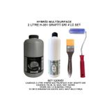 Cadence Multi Surface 2Lt+750 Grafiti Gri Set-081 Hybrid Boya Seti 4'Lü Mat Vernik- Mobilya Boyama Seti