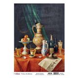 Cadence Natürmort Koleksiyonu SL019 30x42 cm Pirinç Dekupaj Kağıdı