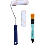 Cadence Saten Rulo Seti 10 cm ve Turkuaz Fırça 2,5 cm Vernik ve Boya İçin Yüksek Kalite