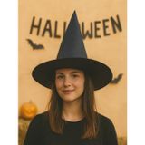 Cadılar Bayramı Cadı Şapkası Halloween Parti Kostüm Aksesuarı Siyah