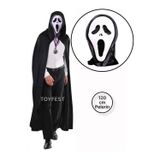 Cadılar Bayramı & Halloween - 2 Parçalı Çığlık Scream Maske ve Kapüşonlu Pelerin Kostüm Seti 120 cm