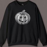 Cadılar Bayramı Halloween Bal Kabağı Surat Beyaz Baskılı Sweatshirt
