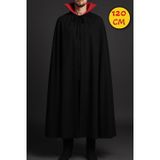 Cadılar Bayramı Halloween Kostüm Partisi Vampir Kan Emici Kont Drakula Kırmızı Yaka Pelerin 120 Cm