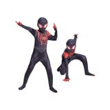 Cadılar Bayramı Miles Morales Kostüm Erkek Çocuk Kostüm Siyah