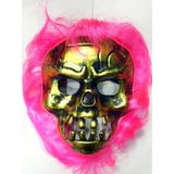 Cadılar Bayramı Pembe Saçlı Maske Bx40