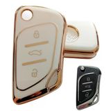 Cadillac Tipli Kd Keydiy Nb30 Uyumlu Kumanda Anahtar Kılıfı Oto Anahtarlık Beyaz Gold