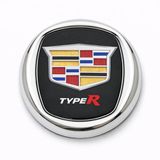 Cadillac Type R 8X8 Cm 3D Metal Oto Amblem Krom Çerçeveli Panjur Bagaj Arması Universal