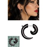 Cadının Dükkanı Siyah Spiral Tünel Görünümlü Model - Kulak Lobe Piercing -