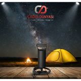 Çadır Dünyası Çift Etkili El Pompası - 0.70 Litre Hızlı Şişirme, 3 Farklı Aparatlı ve Akordiyon Hortumlu - Siyah