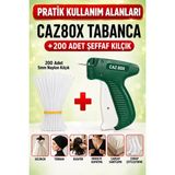 CADY Türban Gelinlik Tabancası (80X) ve 200 Adet(2 Soket) 5mm Naylon Kılçık - Koyu Yeşil