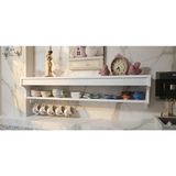 Café Royale Vintage Mutfak Rafı - Dekoratif Fincan ve Kupa Askılığı - Şık Tasarım 120CM 1. Sınıf Mdf - Beyaz