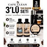 Cafe Clean Kahve Makinesi Temizleme Seti 3’lü | Kireç Çözücü + Süt Temizleyici + Kahve Yağı Temizleme Tableti DeLonghi | Philips | Siemens | Saeco