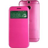 Cafele Htc One M8 Pencereli Ve Uyku Modlu Flip Cover - Pembe