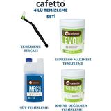 Cafetto Temizleme Seti Kahve Makinesi Değirmen Öğütücü Süt Temizleme Fırçası 4'lü