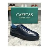 Caffcas Hakiki Deri Lacivert El Yapımı Casual Sneaker Erkek Ayakkabı 03-300