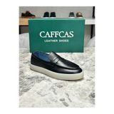 Caffcas Hakiki Deri Siyah El Yapımı Casual Günlük Erkek Ayakkabı Dubai