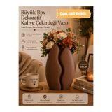 Cafio3D 20cm Büyük Kahve Köşesi Dekoratif Kahve Çekirdeği Vazo | Modern Dekoratif Vazo | Ev, Ofis, Kahve Köşesi Dekoratif Vazo Obje