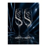 Caga Home CAGA Mr. Mrs. Işıltılı Kristal Parlak Taşlı 240 ml Şampanya Kadehi Düğün Nişan Evlilik Teklifi