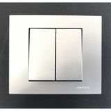 Çağatay Elektrik Çağatayelektrik Ovivo Grano Gümüş (Silver) Komütatör (Ikili Anahtar) Mekanizma+Çerçeve
