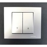 Çağatay Elektrik Çağatayelektrik Ovivo Grano Gümüş (Silver) Komütatör Vavien (Ikili Vavien) Mekanizma+Çerçeve