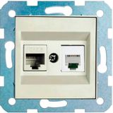 Çağatay Elektrik Ovivo Beyaz Nummeris Telefon+Data Cat 6 Internet Prizi Mekanizma
