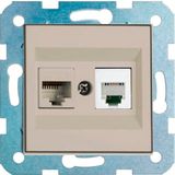 Çağatay Elektrik Ovivo Krem Nummeris Telefon+Data Cat 6 Internet Prizi Mekanizma