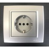 Çağatay Elektrik Ovivo Mina Gümüş Silver Topraklı Priz Mekanizma