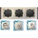 Çağatay Elektrik Ovivo Mina Gümüş Üçlü Set - Tv - Data Cat 6 Internet- Topraklı Priz - Ovivo Mina Gümüş Üçlü Set - Tv - Data Cat 6 İnternet- Topraklı Priz