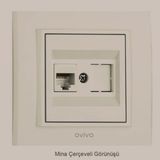 Çağatay Elektrik Ovivo Mina Krem Nummeris Telefon Prizi Mekanizma