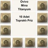 Çağatay Elektrik Ovivo Mina Titanyum 10 Adet Topraklı Priz