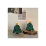 ÇAĞATÖLYE Silikon Kalıp Yeni Yıl Yılbaşı Noel Yıldızlı Çam Ağacı Mum Ve Taş Silikon Kalıbı 8*6,5 Cm