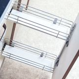 Çağdaş Ahşap Yandan Raylı Şişelik ve Deterjanlık 11 cm - Mobilya Hırdavatı