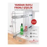 Çağdaş Banyo Beymes Pyramith 10 cm Yandan Teleskopik Frenli Raylı Deterjanlık Şişelik