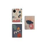 Çağdaş, Modern, Soyut Pastel 3 lü Duvar Tabblo Seti-AI-9