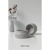 Cage Art Studio Minimal Beton Saksı ve Mumluk Silikon Kalıp K15 - Dekoratif Beton Mumluk Kalıbı - Beyaz