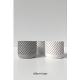 Cageartstudio Dekoratif Desenli Büyük Beton Saksı Silikon Kalıp K9 - Büyük Beton Saksı Kalıbı