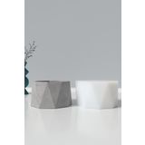 Cageartstudio Dekoratif Geometrik Beton Saksı Silikon Kalıp K1 - Sukulent Saksı ve Mumluk Kalıbı