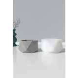 Cageartstudio Dekoratif Geometrik Beton Saksı Silikon Kalıp K2 - Sukulent Saksı ve Mumluk Kalıbı